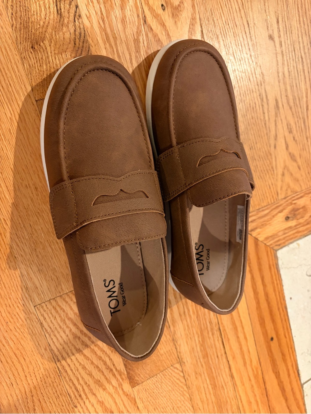 TOMS Kids Brown Slip-On Penny Loafers